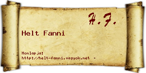 Helt Fanni névjegykártya